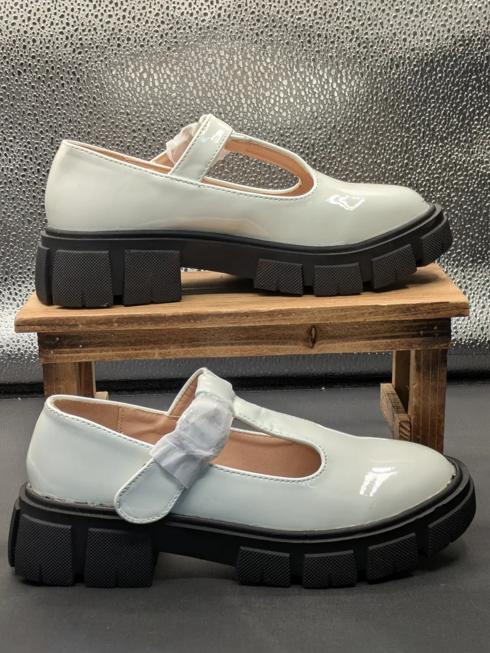 Nicole Miller White T-Strap Kids Dress Shoes Maryjanes Sz 1 Faux Leather